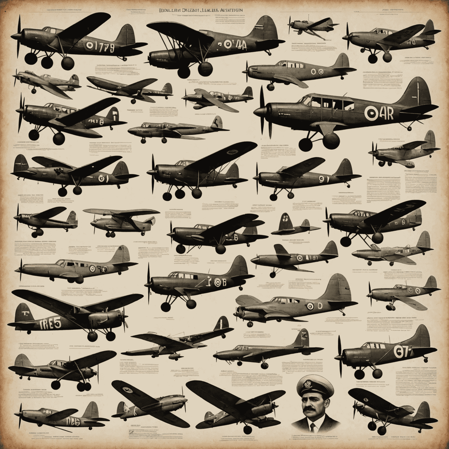 A collage showing the evolution of Indian aviation, from early propeller planes to modern jet aircraft, with portraits of key figures in Indian aviation history