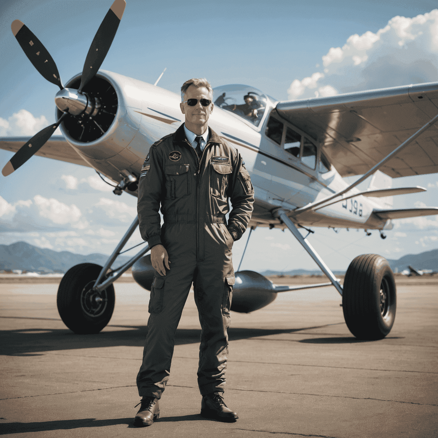 A confident pilot standing next to a small aircraft, representing the achievement of overcoming initial aviation challenges