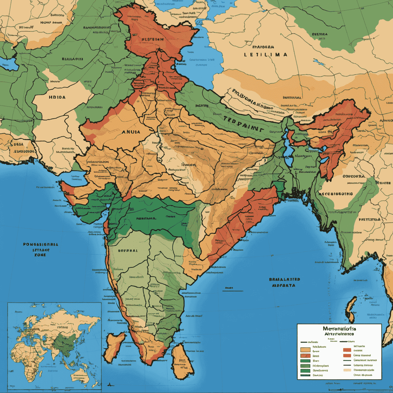 Map of India highlighting restricted and prohibited airspace zones, with legend explaining different types of restricted areas